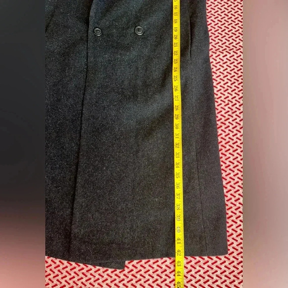 Adolfo Classics Full Length Coat Double Breasted Black Wool Size 6P - Picture 4 of 9